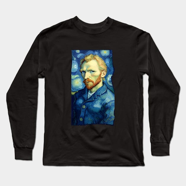 Van Gogh Self Portrait Long Sleeve T-Shirt by Buff Geeks Art
